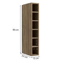 Armario Aereo Adega 6 Nichos 15 Cm Mdp Maxxi G760 Nogal Kappesberg Nogal - 4