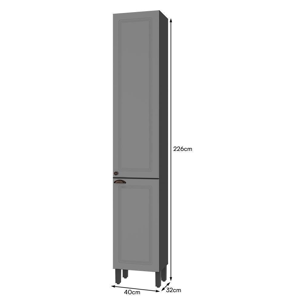 Paneleiro Firenze 40cm 2 Portas Chumbo-titânio - Indékes Chumbo-titânio - 3