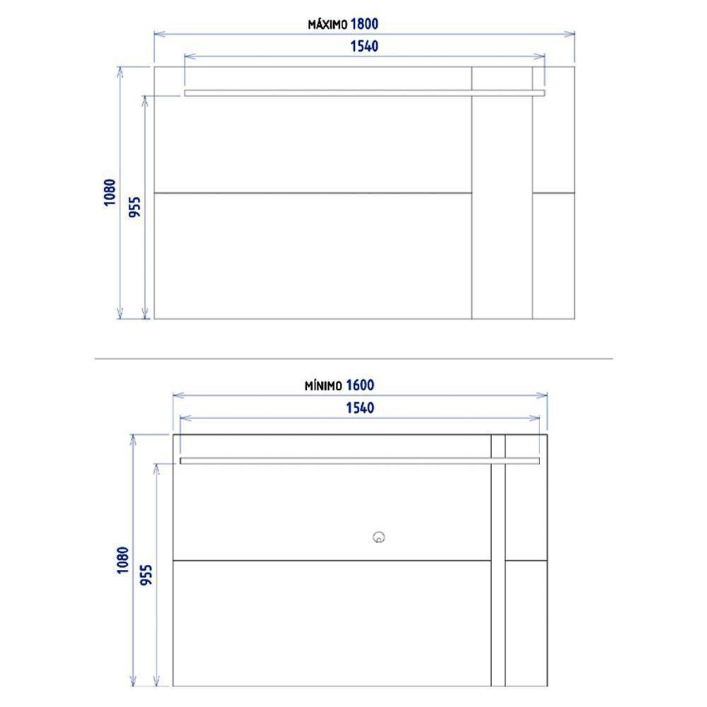 Painel Suspenso Extensível Leme Preto Fosco-noce Milano Para Tv Até 70? - Colibri Preto Fosco-noce Milano - 4