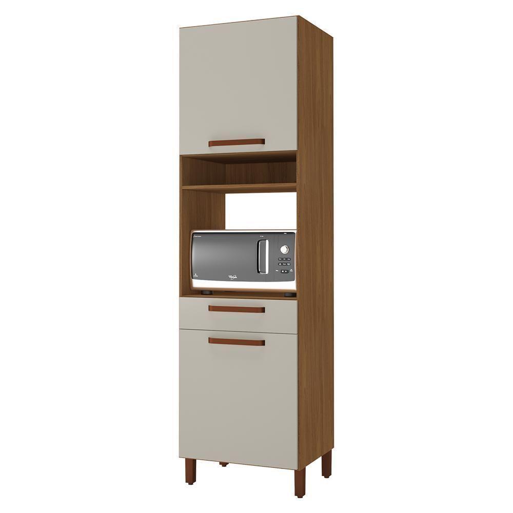 Torre Quente Monza 60,7cm 1 Forno 2 Portas E 1 Gaveta Freijó-off White - Indékes Freijó-off White - 1