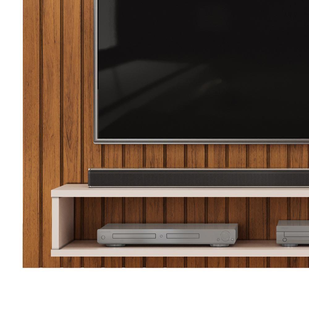 Painel Para Tv 55 Pol Ripado 134 Cm Ripe Freijo Off White Dj Moveis Freijo Off White - 2