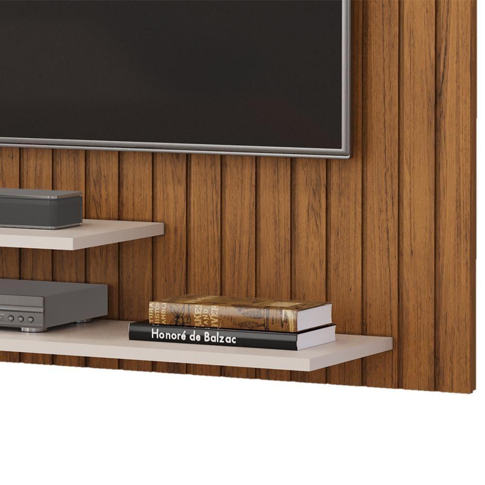 Painel Para Tv 55 Pol Ripado 134 Cm Ripe Freijo Off White Dj Moveis Freijo Off White - 7