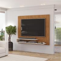 Painel Para Tv 55 Pol Ripado 134 Cm Ripe Freijo Off White Dj Moveis Freijo Off White - 3