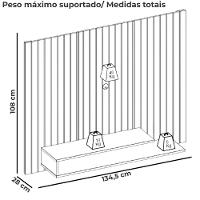 Painel Para Tv 55 Pol Ripado 134 Cm Ripe Freijo Off White Dj Moveis Freijo Off White - 6