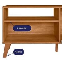 Rack Bancada Para Tv 50 Pol 115 Cm 6950 Nature Off White Plla Nature Off White - 5