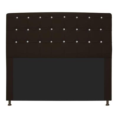 Cabeceira Estofada Dama 160 Cm Queen Size com Strass Marrom
