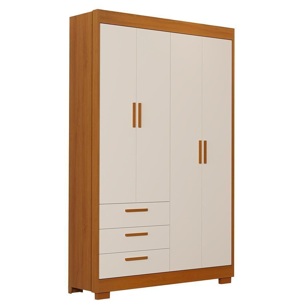 Guarda Roupa Infantil Zaki 4 Portas E 3 Gavetas Areia Fosco-savana - Reller Móveis Areia Fosco-savana - 1