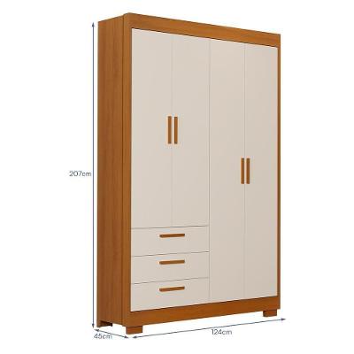 Guarda Roupa Infantil Zaki 4 Portas E 3 Gavetas Areia Fosco-savana - Reller Móveis Areia Fosco-savana