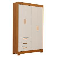 Guarda Roupa Infantil Zaki 4 Portas E 3 Gavetas Areia Fosco-savana - Reller Móveis Areia Fosco-savana - 1