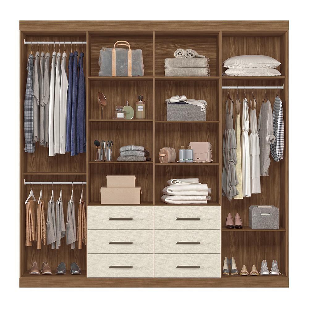 Guarda Roupa Casal Liverpool 8.6 8 Portas 6 Gavetas Jatobá-areia Com Espelho - Santos Andirá Jatobá-areia - 3