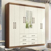 Guarda Roupa Casal Liverpool 8.6 8 Portas 6 Gavetas Jatobá-areia Com Espelho - Santos Andirá Jatobá-areia - 2