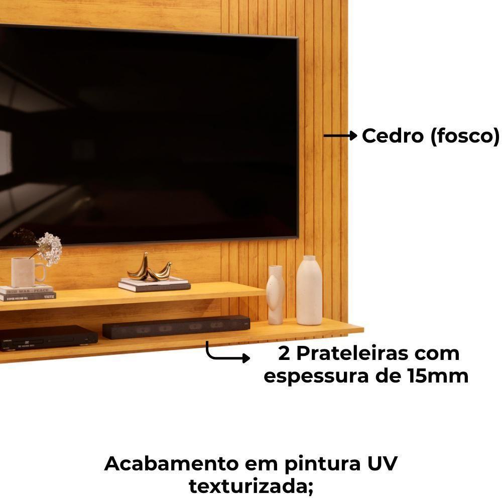 Painel Para Tv 50 Pol 136 Cm Nando Cedro Cedro Dj Moveis Cedro Cedro - 5