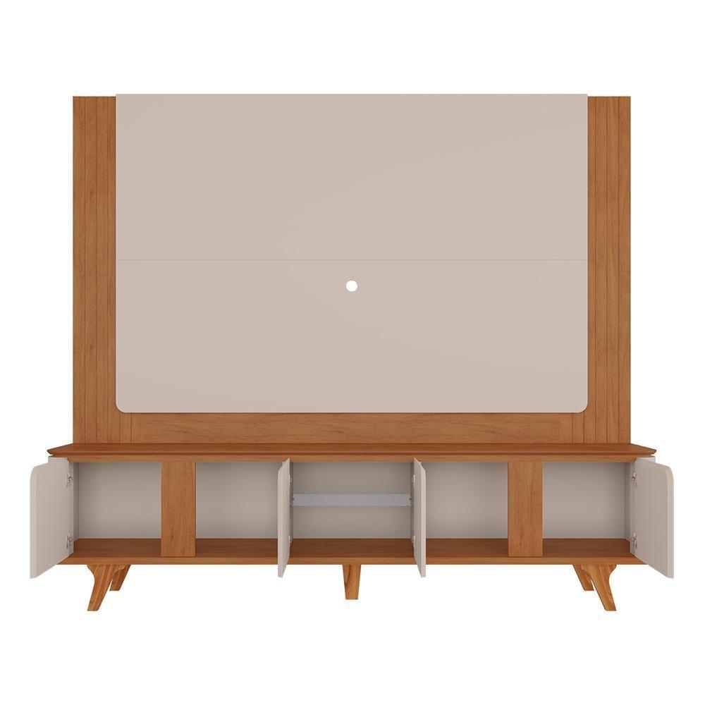 Rack Bancada Com Painel Suspenso Roma 217cm Cedro-off White Para Tv Até 60? - Casa D Cedro-off White - 3