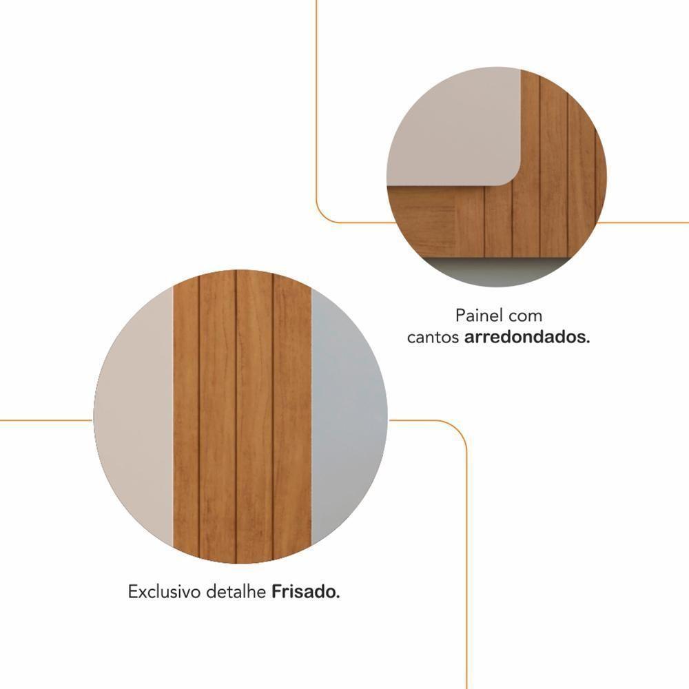 Rack Bancada Com Painel Suspenso Roma 217cm Cedro-off White Para Tv Até 60? - Casa D Cedro-off White - 4