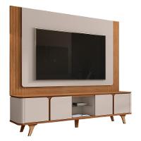 Rack Bancada Com Painel Suspenso Roma 217cm Cedro-off White Para Tv Até 60? - Casa D Cedro-off White - 1