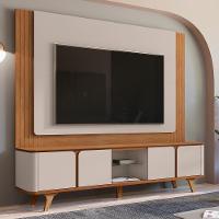 Rack Bancada Com Painel Suspenso Roma 217cm Cedro-off White Para Tv Até 60? - Casa D Cedro-off White - 2