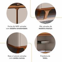 Rack Bancada Com Painel Suspenso Roma 217cm Cedro-off White Para Tv Até 60? - Casa D Cedro-off White - 5