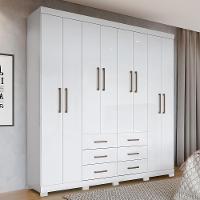 Guarda Roupa Casal Liverpool 8.6 8 Portas 6 Gavetas Branco Com Pés - Santos Andirá Branco - 2