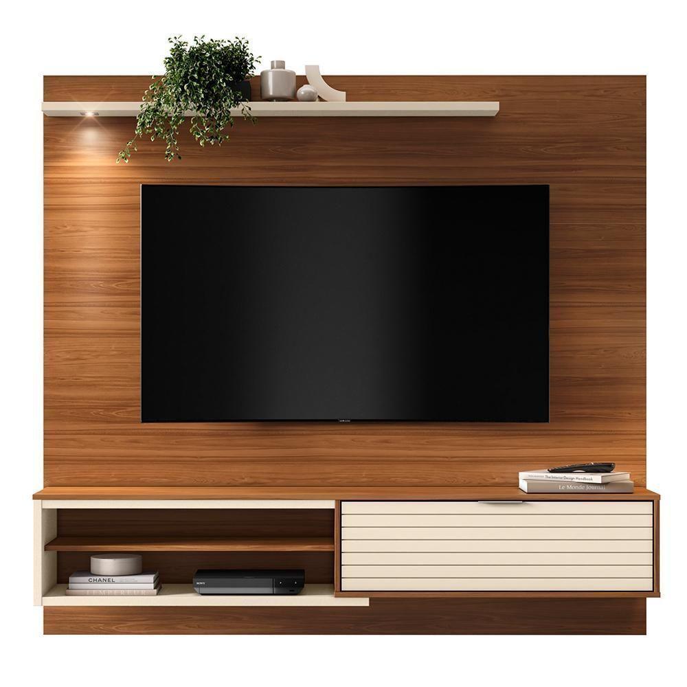 Home Suspenso Trenton 183cm Cinamomo Mel-pérola Metalizado Para Tv Até 70? - Mobler Cinamomo Mel-pérola Metalizado - 1