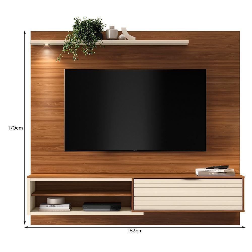 Home Suspenso Trenton 183cm Cinamomo Mel-pérola Metalizado Para Tv Até 70? - Mobler Cinamomo Mel-pérola Metalizado - 3