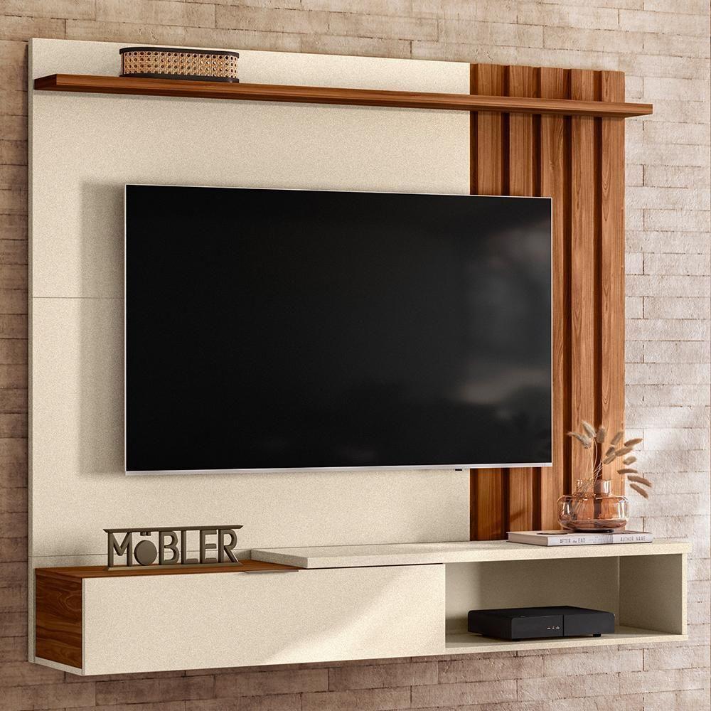 Home Suspenso Vegas 160cm Pérola Metalizado-cinamomo Mel Para Tv Até 65? - Mobler Pérola Metalizado-cinamomo Mel - 2