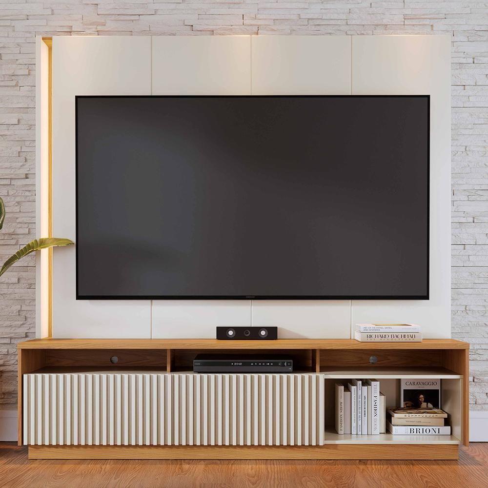 Estante Home Theater Jordão Off White Matte-freijó Para Tv Até 75? - Colibri Off White Matte-freijó - 2