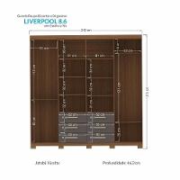 Guarda Roupa Casal Liverpool 8.6 8 Portas 6 Gavetas Jatobá-grafite Com Espelho E Pés - Santos Andirá Jatobá-grafite - 4