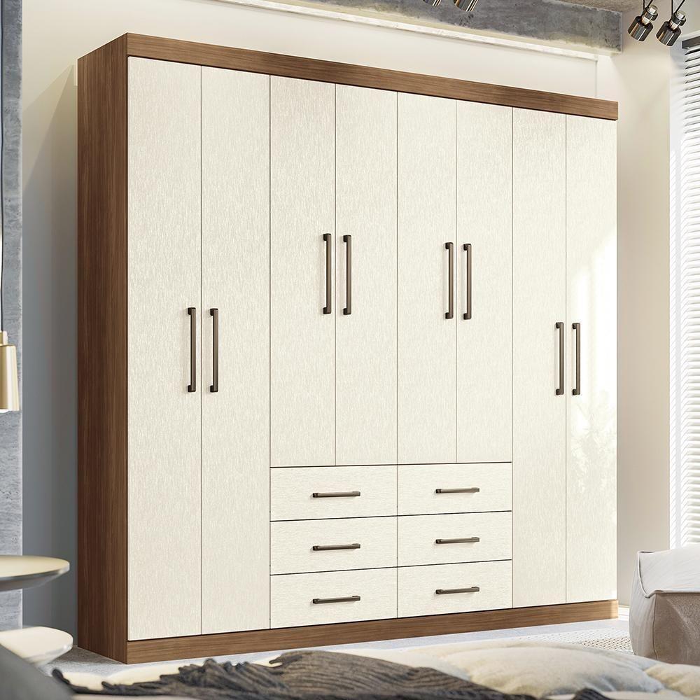 Guarda Roupa Casal Liverpool 8.6 8 Portas 6 Gavetas Jatobá-areia - Santos Andirá Jatobá-areia - 2