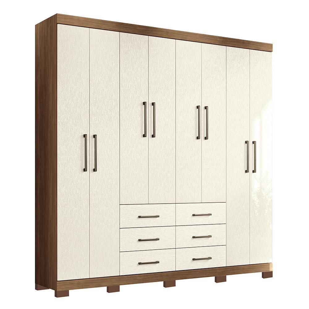 Guarda Roupa Casal Liverpool 8.6 8 Portas 6 Gavetas Jatobá-areia Com Pés - Santos Andirá Jatobá-areia - 1