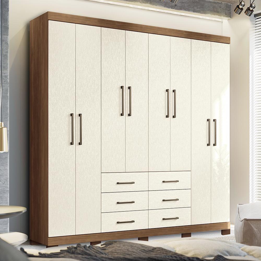 Guarda Roupa Casal Liverpool 8.6 8 Portas 6 Gavetas Jatobá-areia Com Pés - Santos Andirá Jatobá-areia - 2