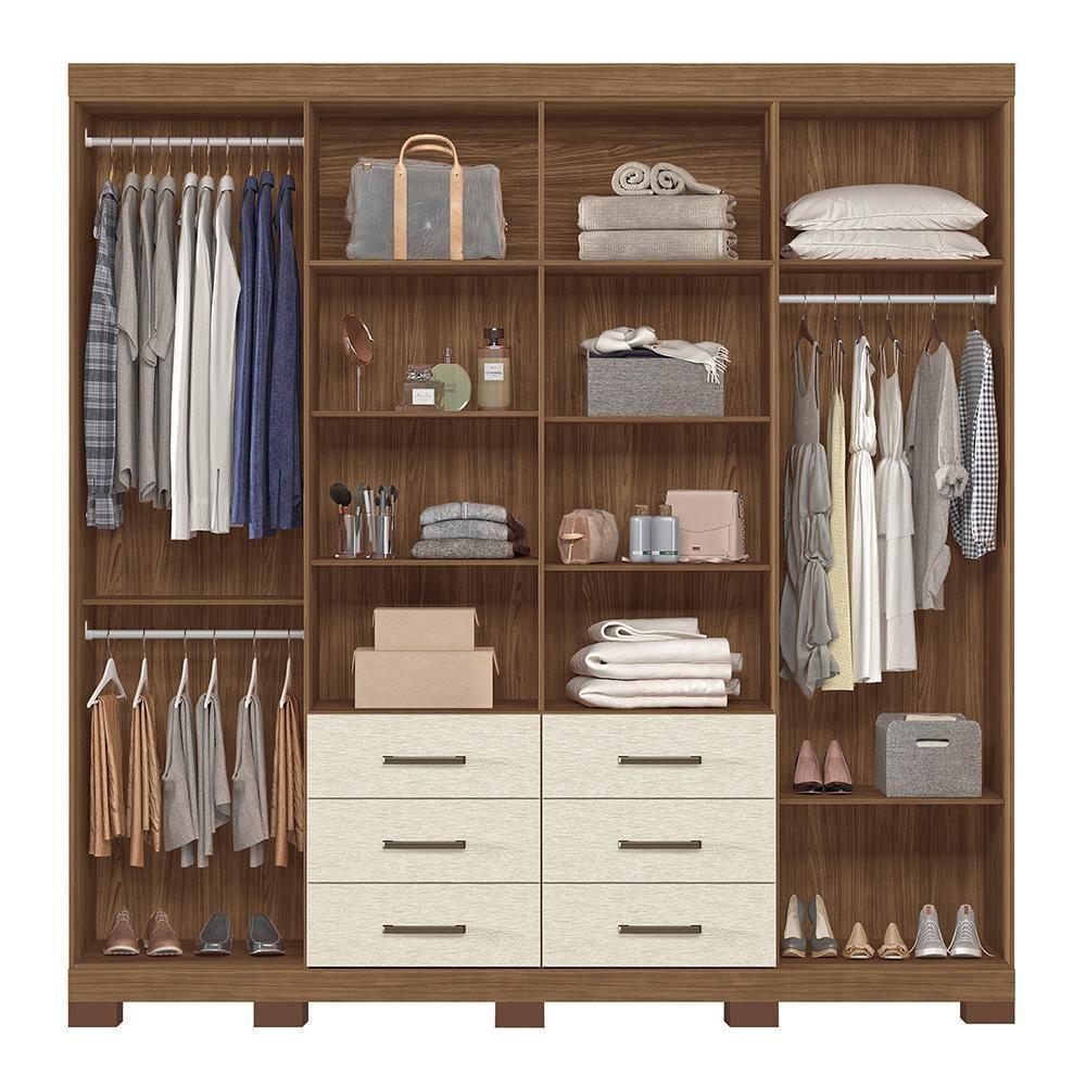Guarda Roupa Casal Liverpool 8.6 8 Portas 6 Gavetas Jatobá-areia Com Pés - Santos Andirá Jatobá-areia - 3