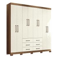 Guarda Roupa Casal Liverpool 8.6 8 Portas 6 Gavetas Jatobá-areia Com Pés - Santos Andirá Jatobá-areia - 1