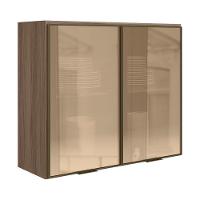 Armario Aereo 2 Portas Vidro Mdf 80 Cm Kali 1221162 Carvalho Toq Nicioli Carvalho Toq - 1