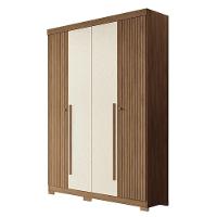 Guarda Roupa Solteiro Buriti Ripado 4 Portas Jatobá-areia Com Pés - Santos Andirá Jatobá-areia - 1