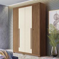 Guarda Roupa Solteiro Buriti Ripado 4 Portas Jatobá-areia Com Pés - Santos Andirá Jatobá-areia - 2