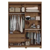 Guarda Roupa Solteiro Buriti Ripado 4 Portas Jatobá-areia Com Pés - Santos Andirá Jatobá-areia - 3