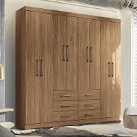Guarda Roupa Casal Liverpool 8.6 8 Portas 6 Gavetas Jatobá Com Pés - Santos Andirá Jatobá - 2