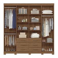 Guarda Roupa Casal Liverpool 8.6 8 Portas 6 Gavetas Jatobá Com Pés - Santos Andirá Jatobá - 3