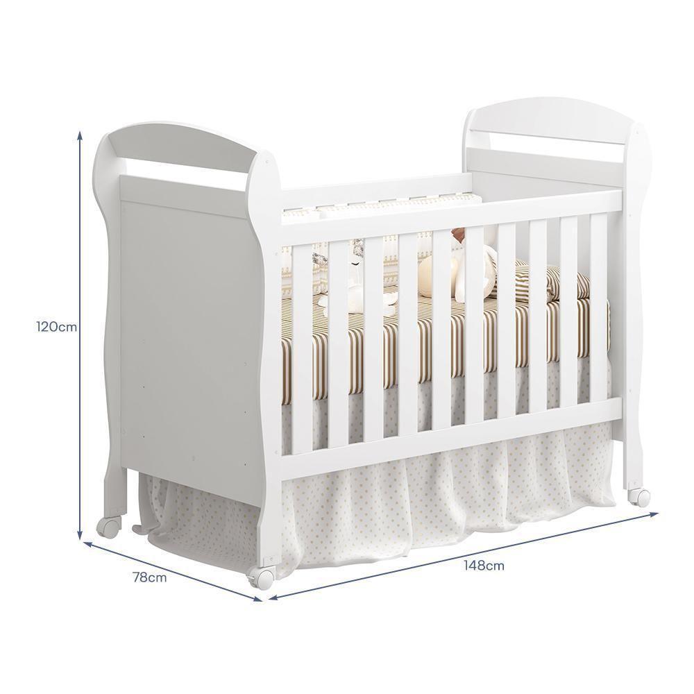 Jogo De Quarto Infantil Guarda Roupa Zaki E Berço Mini Cama Danny Branco Fosco - Reller Móveis Branco Fosco - 7