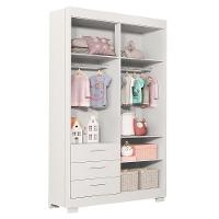 Jogo De Quarto Infantil Guarda Roupa Zaki E Berço Mini Cama Danny Branco Fosco - Reller Móveis Branco Fosco - 3