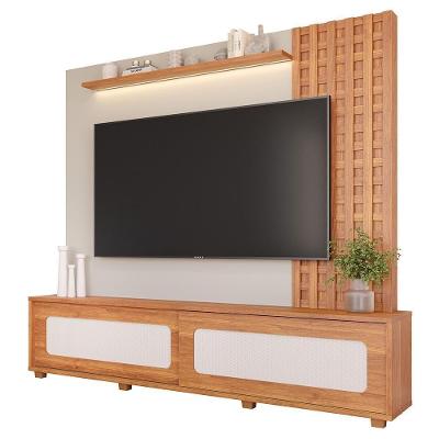 Estante Home Theater Marrocos Cinamomo-off White Para Tv Até 84? - Permóbili Cinamomo-off White