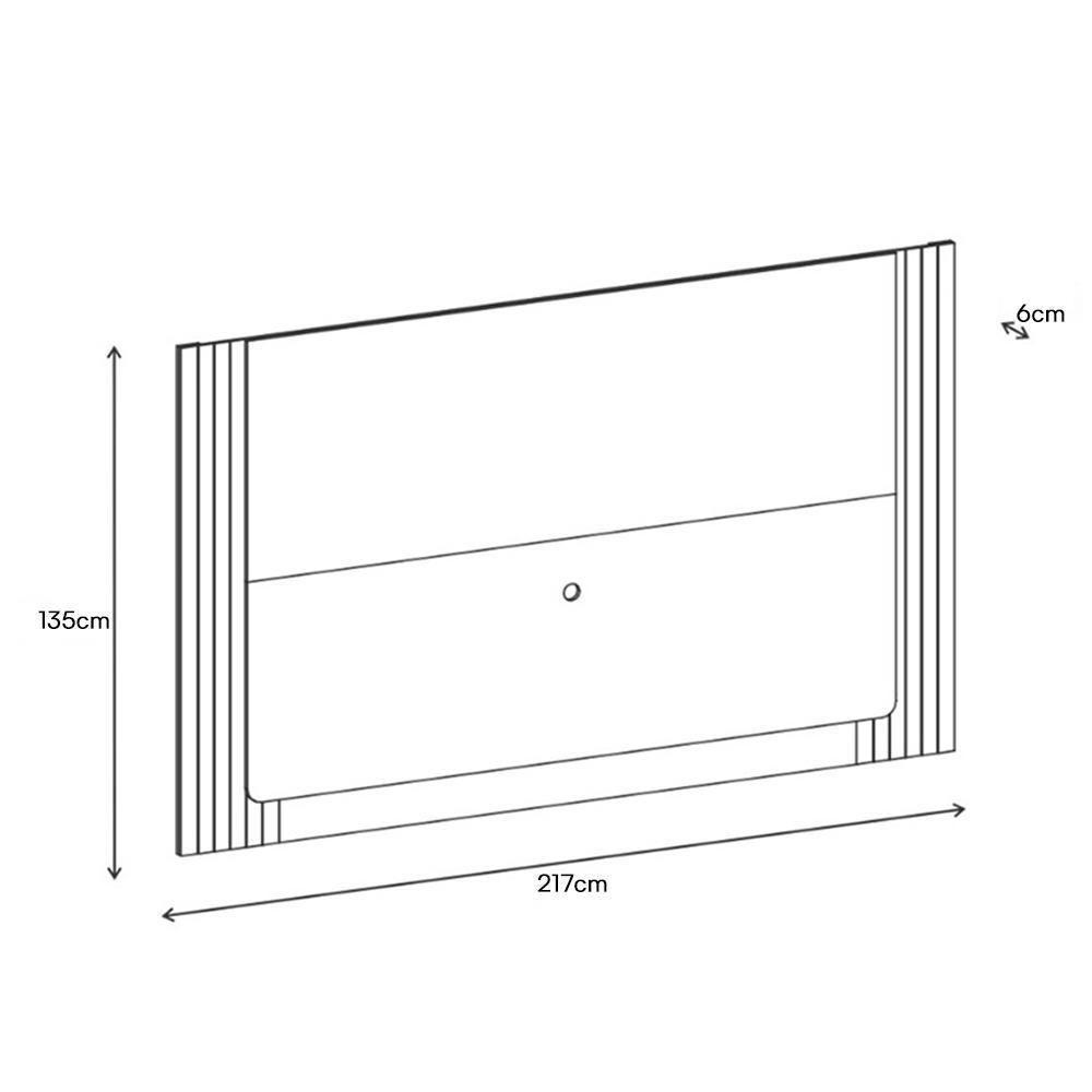 Rack Bancada Com Painel Suspenso Roma 217cm Cedro-branco Para Tv Até 60? - Casa D Cedro-branco - 6