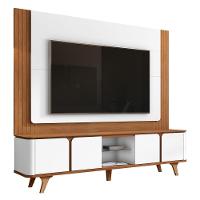 Rack Bancada Com Painel Suspenso Roma 217cm Cedro-branco Para Tv Até 60? - Casa D Cedro-branco - 1