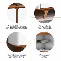 Rack Bancada Com Painel Suspenso Roma 217cm Cedro-branco Para Tv Até 60? - Casa D Cedro-branco - 5