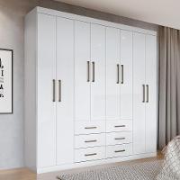 Guarda Roupa Casal Liverpool 8.6 8 Portas 6 Gavetas Branco - Santos Andirá Branco - 2