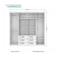 Guarda Roupa Casal Liverpool 8.6 8 Portas 6 Gavetas Branco - Santos Andirá Branco - 4