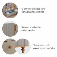 Berço Americano Candy Com 2 Gavetas Fendi-nature E Colchão Physical - Permóbili Baby Fendi-nature