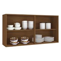 Armário Aéreo Monza 120cm 2 Portas Freijó Com Vidro Reflecta - Indékes Freijó - 2