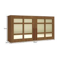 Armário Aéreo Monza 120cm 2 Portas Freijó Com Vidro Reflecta - Indékes Freijó - 3