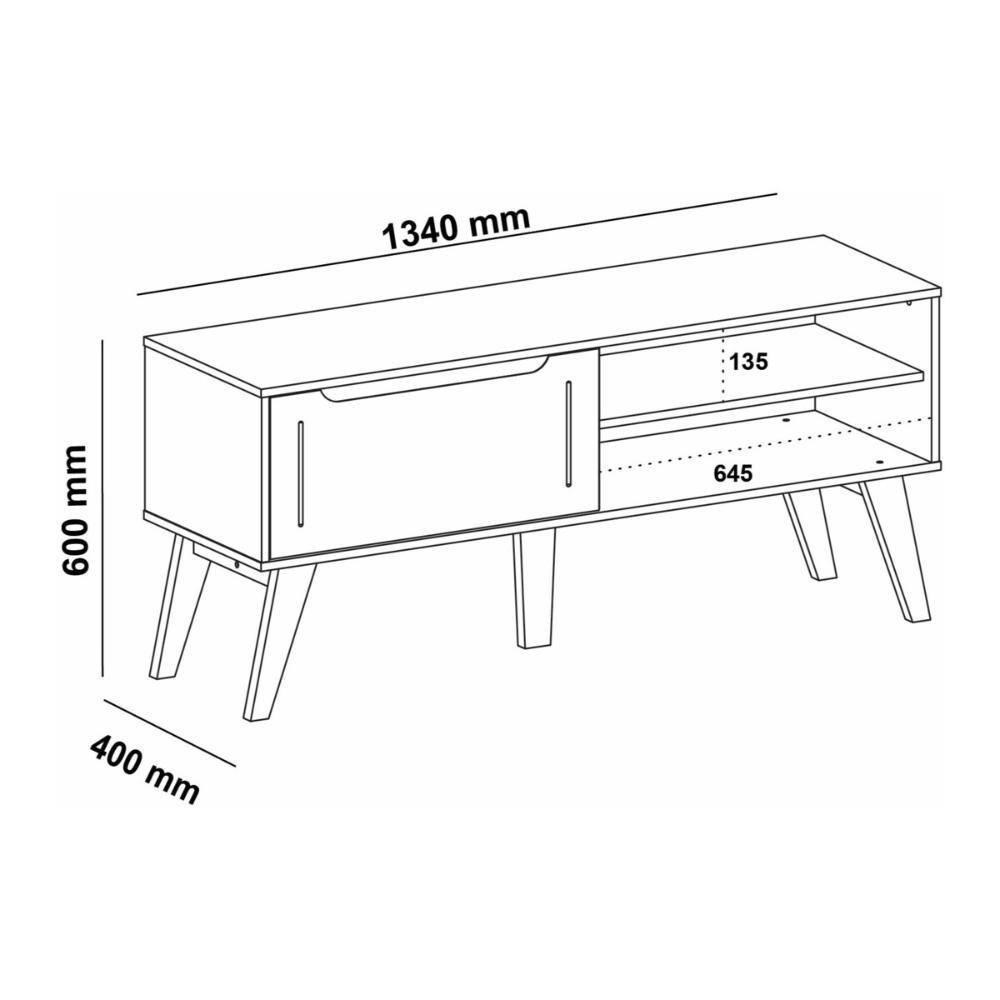 Rack Para Tv Até 60 Polegadas 134cm Com Pés Retrô 1 Porta Multimóveis Cr45323 Cinamomo/off White Cinamomo/off White - 3
